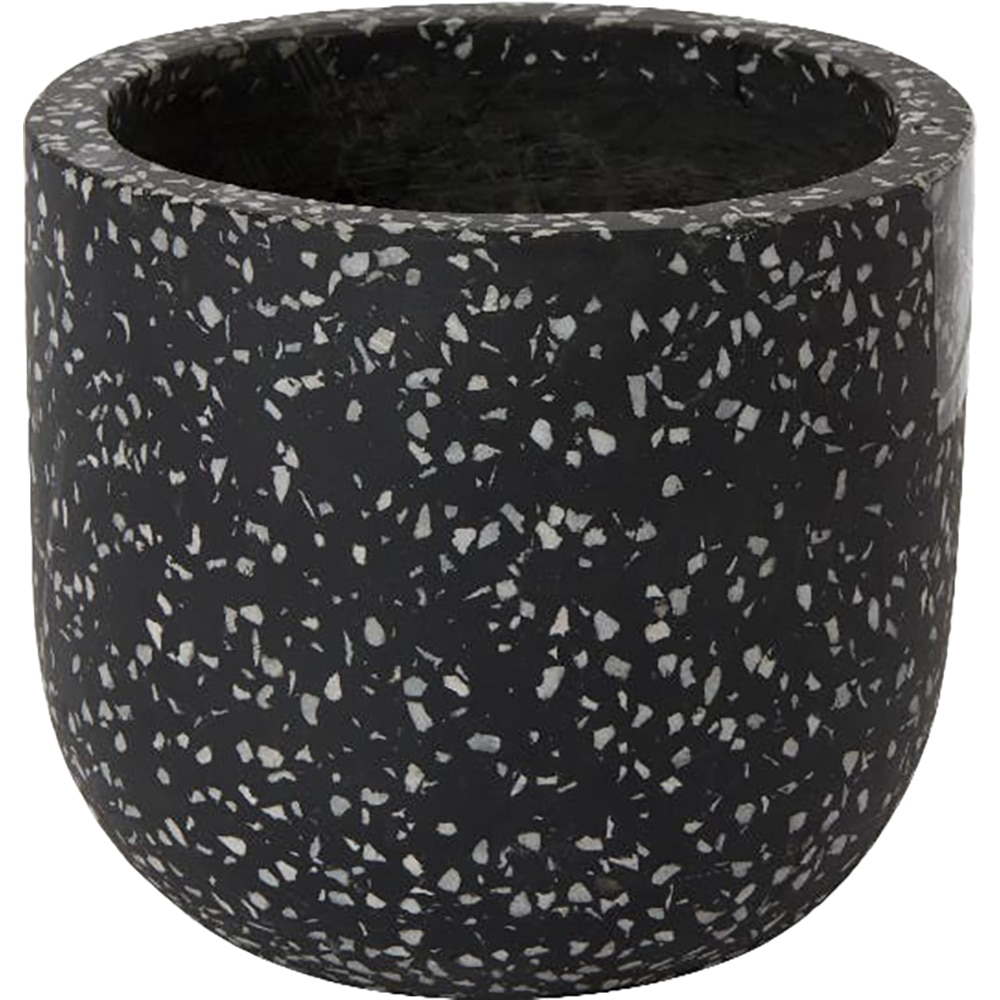 Ghiveci rotund GOODHOME, terazzo, 16.2 cm, gri/alb