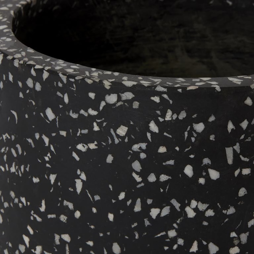 Ghiveci rotund GOODHOME, terazzo, 16.2 cm, gri/alb