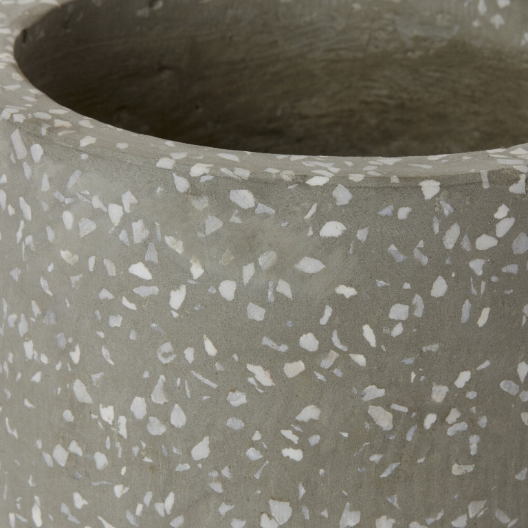 Ghiveci din terrazzo, gri, forma rotunda, 16 cm diametru  GoodHome