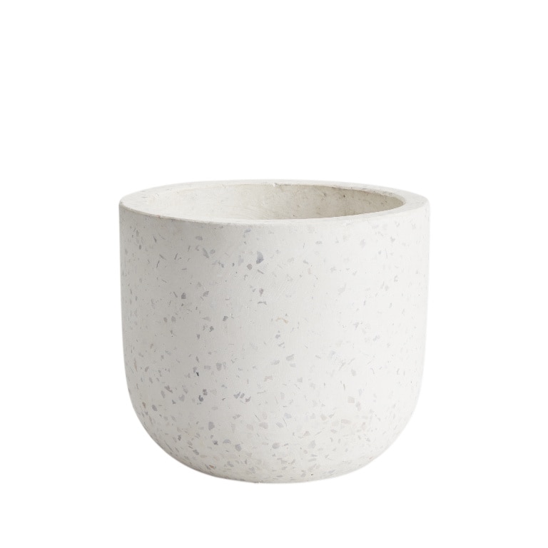 Ghiveci din terrazzo, alb, forma rotunda, 16.2 cm diametru  GoodHome
