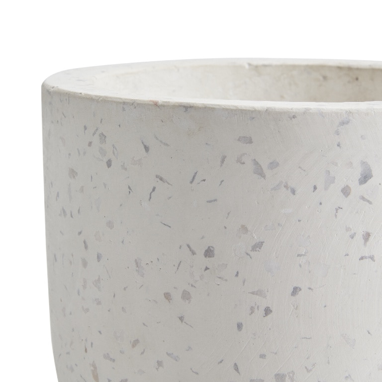 Ghiveci din terrazzo, alb, forma rotunda, 16.2 cm diametru  GoodHome