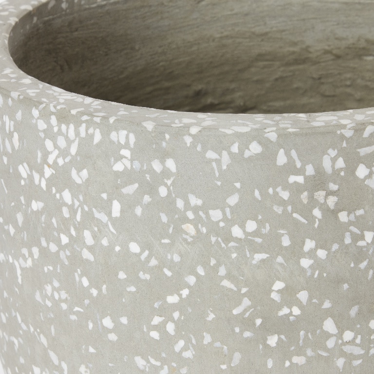 Ghiveci din terrazzo, gri, forma rotunda, 21 cm diametru  GoodHome