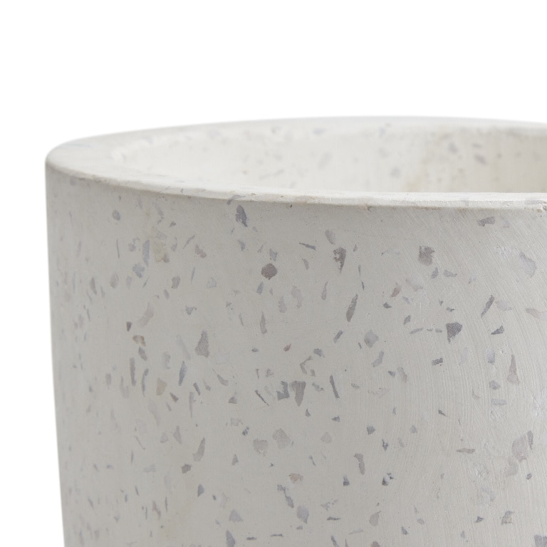 Ghiveci din terrazzo, alb, forma rotunda, 21 cm diametru • GoodHome