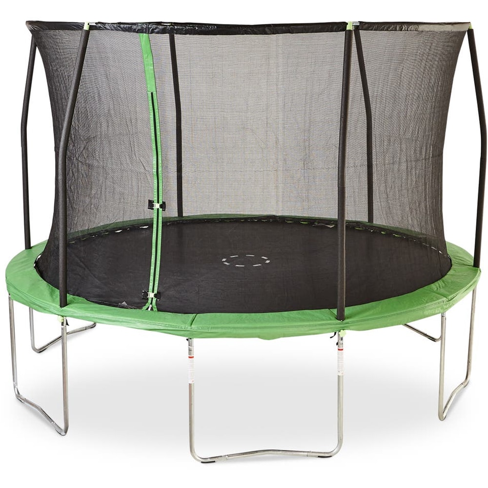 Trambulina gradina 100619877, D 366cm, greutate suportata 100kg, negru-verde