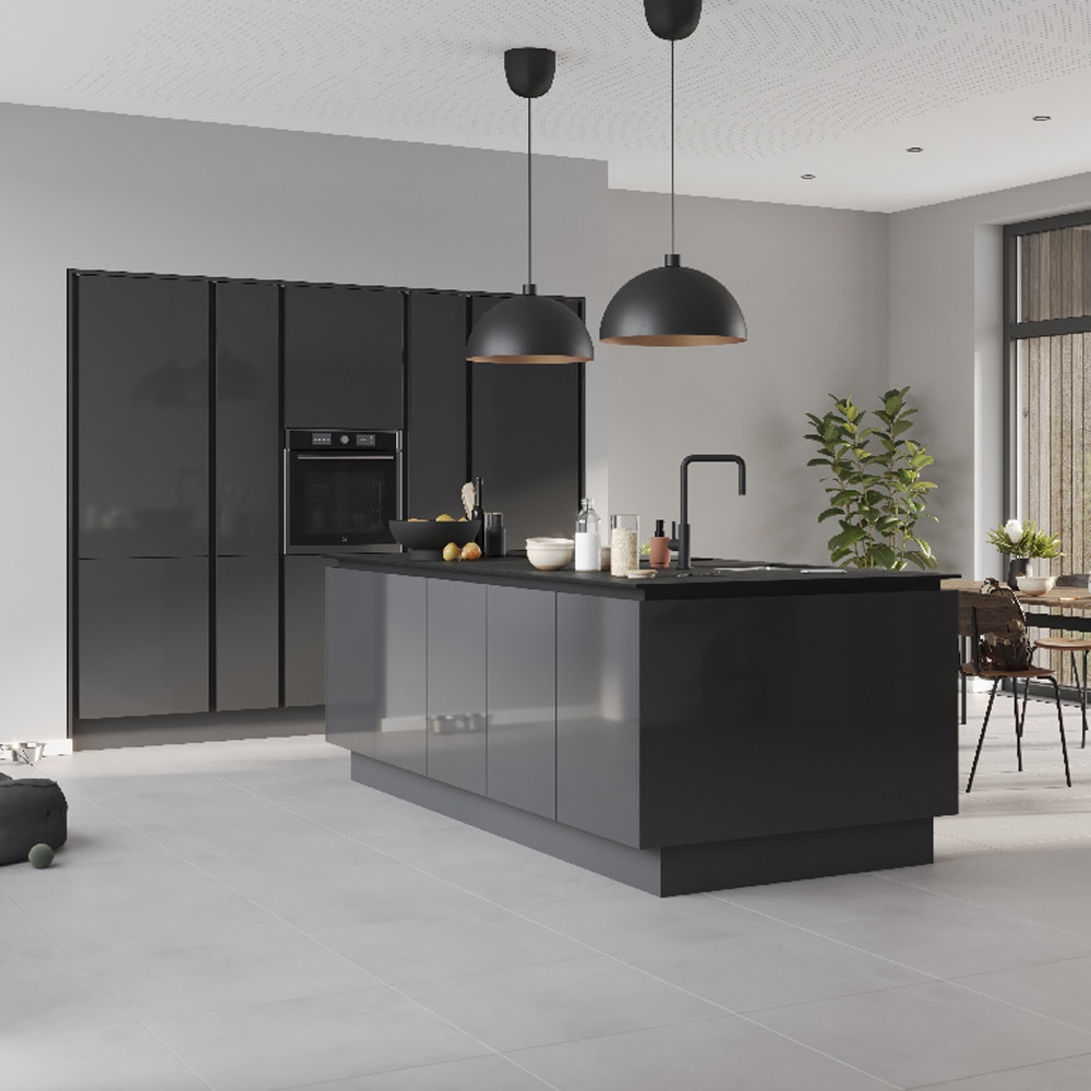 Front usa GOODHOME Stevia, MDF, 59.7 x 62.6 cm, gri lucios