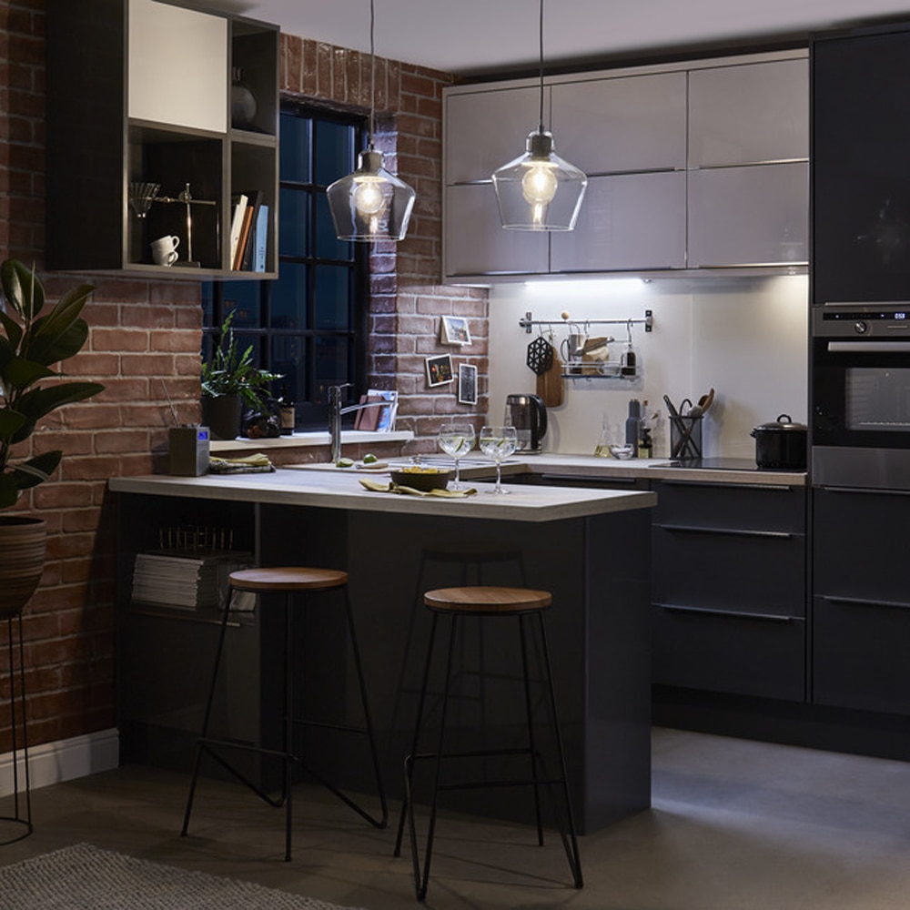 Front usa, sertar GOODHOME Stevia, MDF, 59.7 x 71.5 x 1.8 cm, antracit lucios