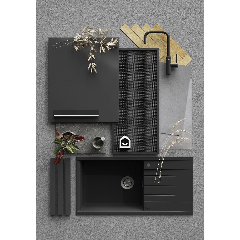 Front usa GOODHOME Stevia, MDF, 24.7 x 71.5 x 1.8 cm, antracit lucios