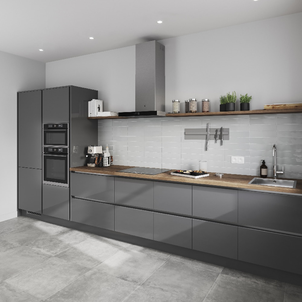 Front usa GOODHOME Stevia, MDF, 24.7 x 71.5 x 1.8 cm, antracit lucios