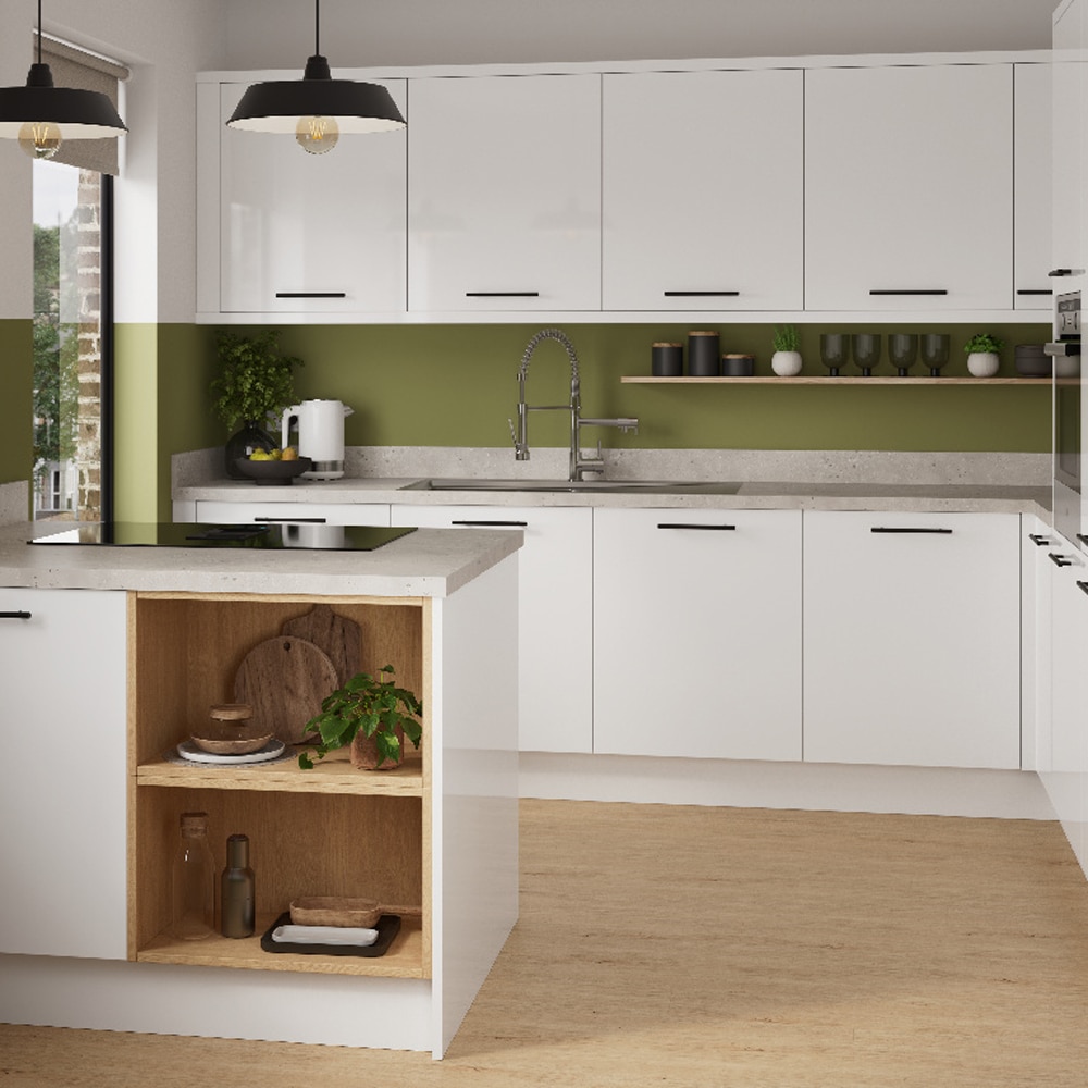 Front usa GOODHOME Stevia, MDF, 59.7 x 71.5 x 1.8 cm, alb