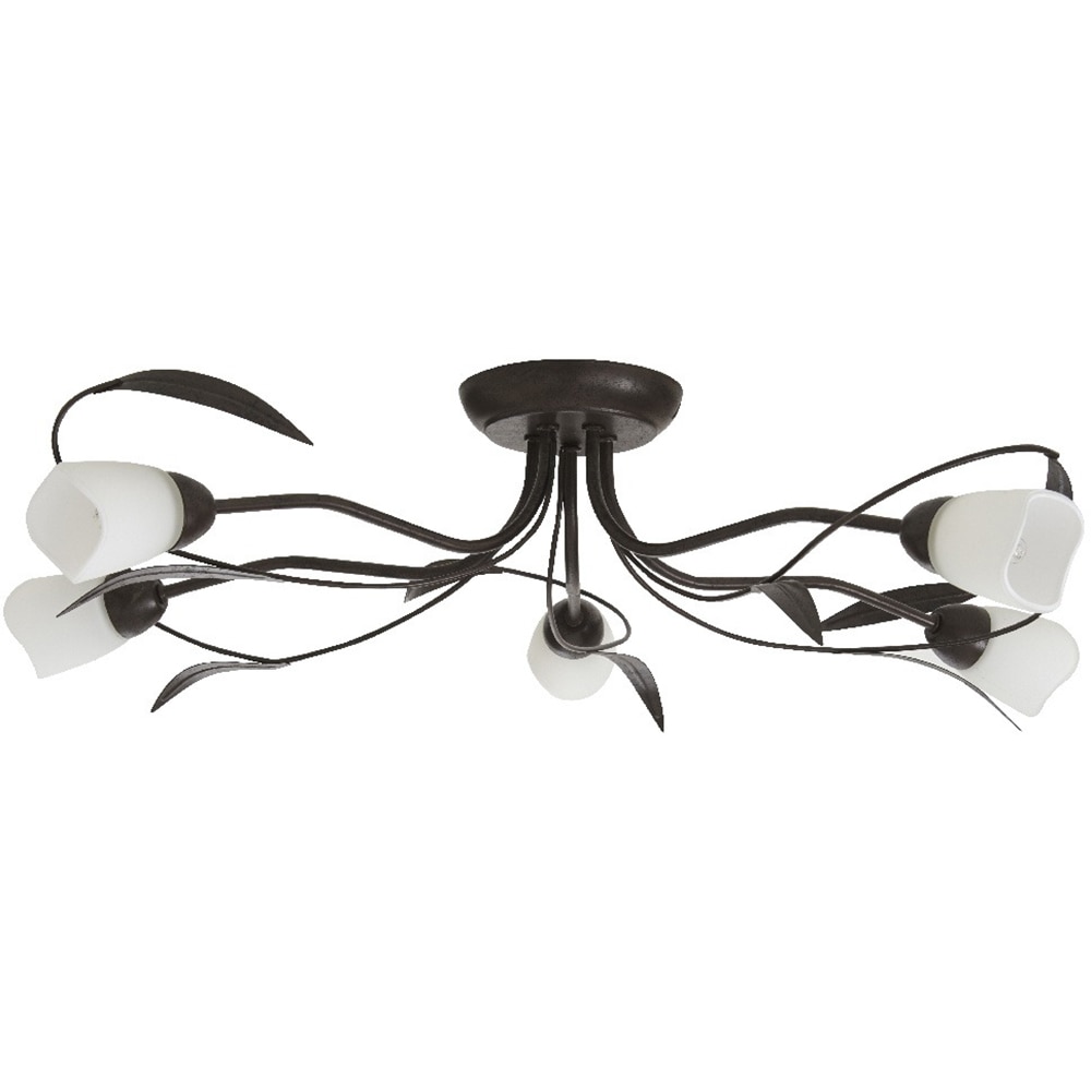 Plafoniera 5 spoturi LED COLOURS Honos, 5 x G9, 40W, negru/alb