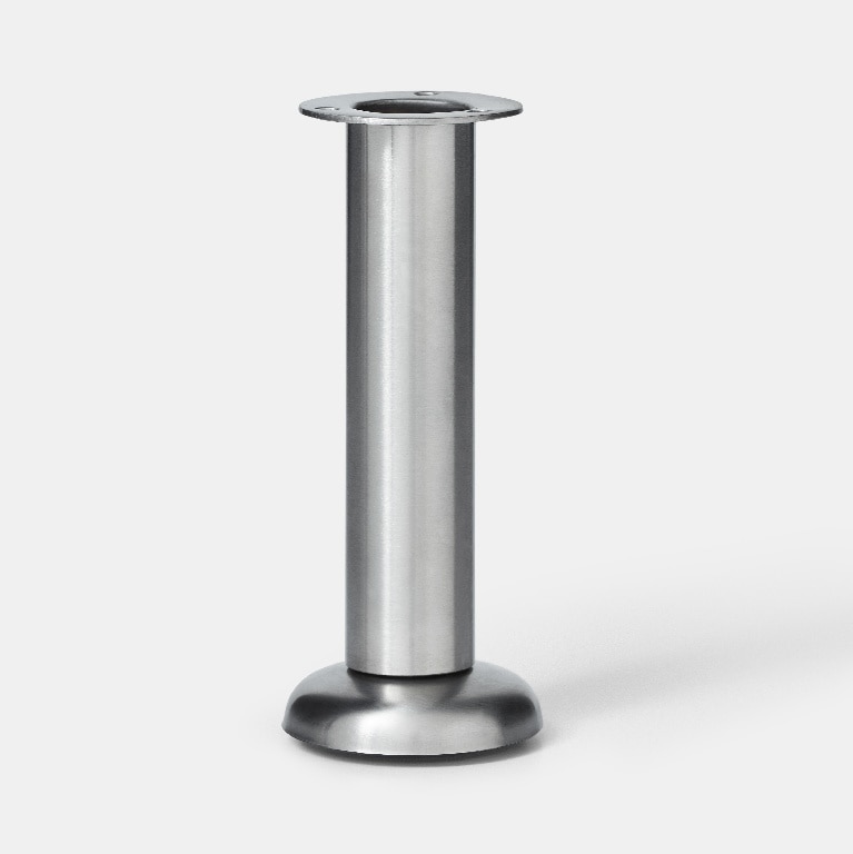 Set 4 picioare metal GOODHOME, 15-16.5 x 6 cm, argintiu