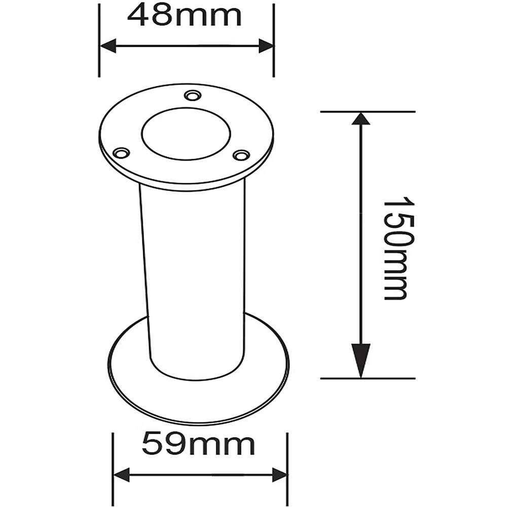 Set 4 picioare metal GOODHOME, 15-16.5 x 6 cm, argintiu