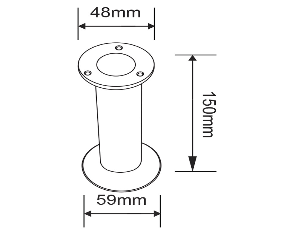 Set 4 picioare metal GOODHOME, 15-16.5 x 6 cm, argintiu
