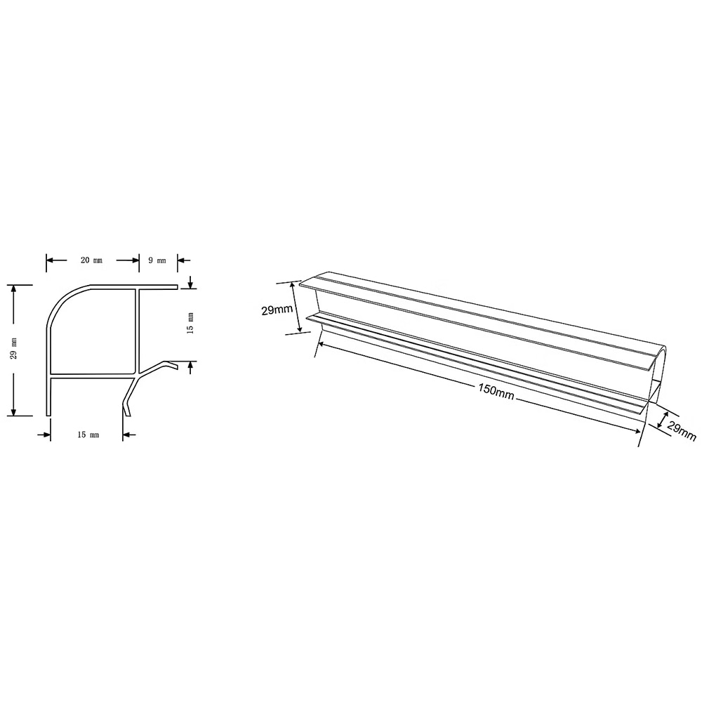 Conector plinta interior-exterior GOODHOME Cicely, PVC, transparent