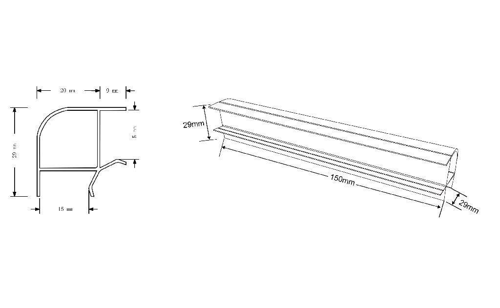 Conector plinta interior-exterior GOODHOME Cicely, PVC, transparent