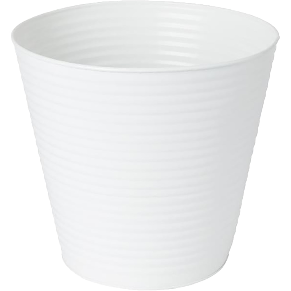 Ghiveci rotund GOODHOME, metal, 27.3 cm, alb