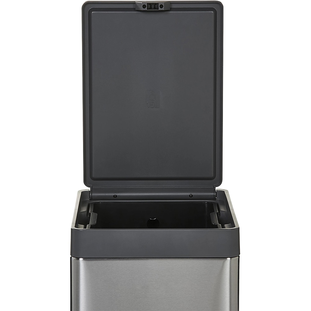 Cos de gunoi Kora GOODHOME, 15l, deschidere cu touch, metal si plastic, argintiu