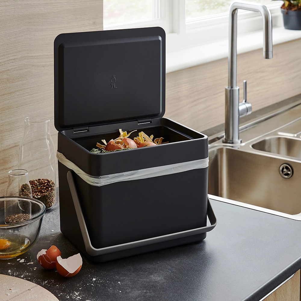 Cos de gunoi Kora GOODHOME, 7l, metal si plastic, gri