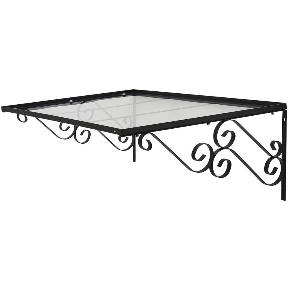 Marchiza fixa Geom Rayadito, otel, 140 x 80 cm, negru