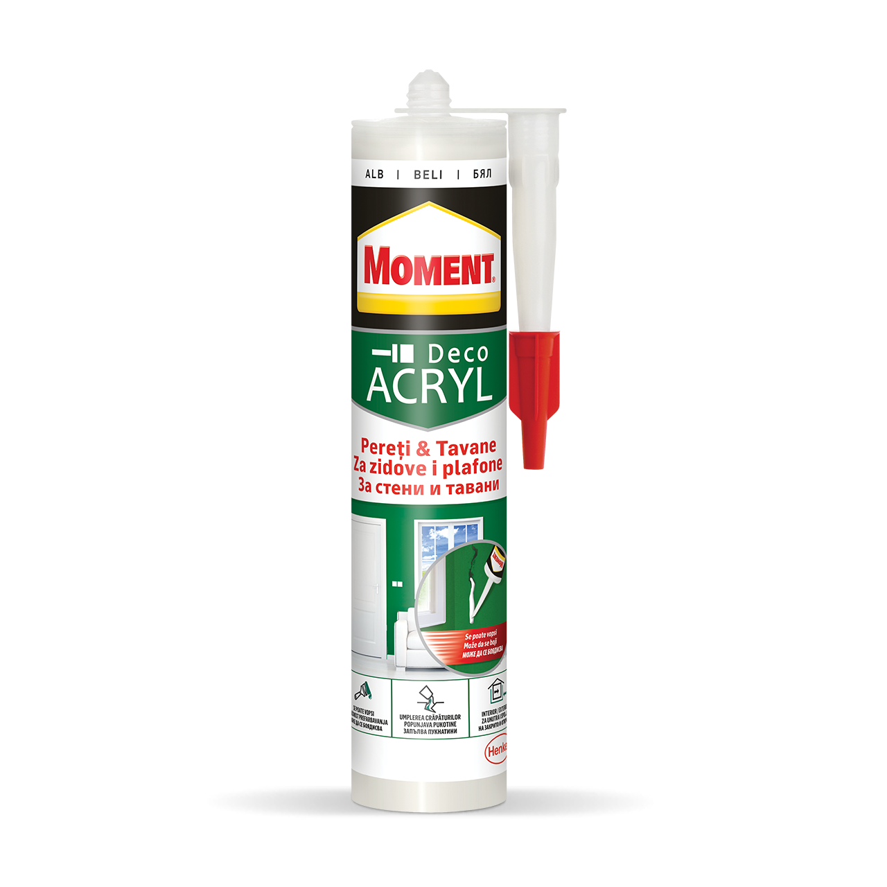 Etansant Pentru Reparatii, acrilic, Alb, Aplicare Pistol, 280 Ml  Moment 