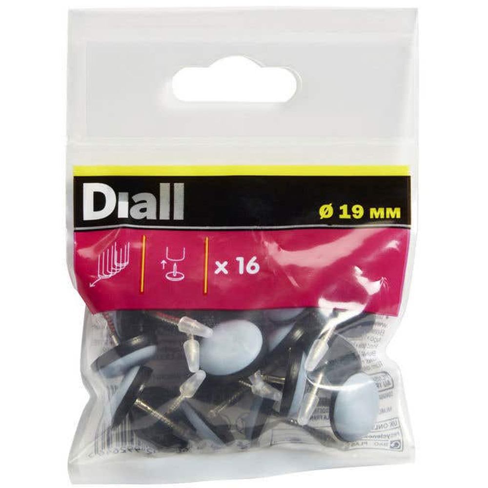 Protectii podea pentru scaune si mobilier DIALL, cu cui, 19mm, 16buc