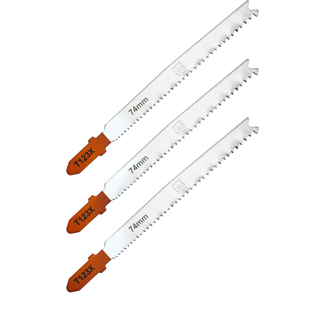 Set 3 lame fierastrau pedular T123X Universal fit, 74 mm, otel, argintiu
