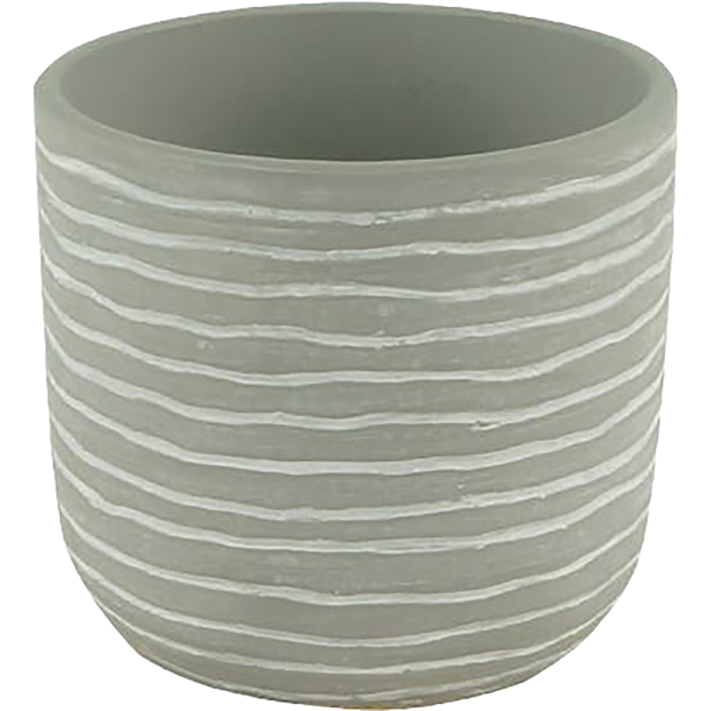 Ghiveci rotund GOODHOME, argila, 12 cm, gri/alb