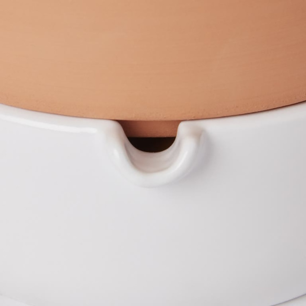 Ghiveci rotund GOODHOME, teracota, 16.1 cm, maro/alb