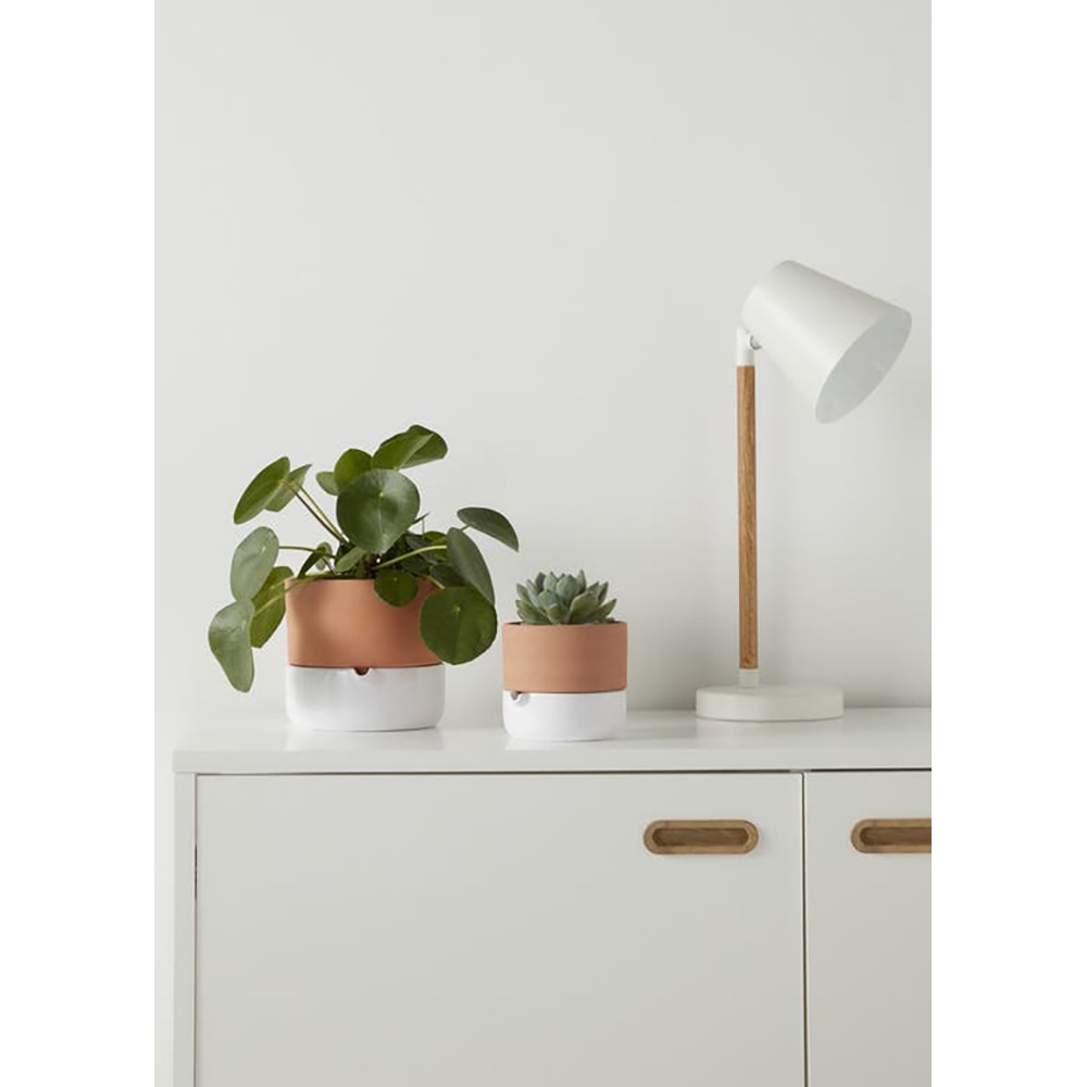 Ghiveci rotund GOODHOME, teracota, 16.1 cm, maro/alb