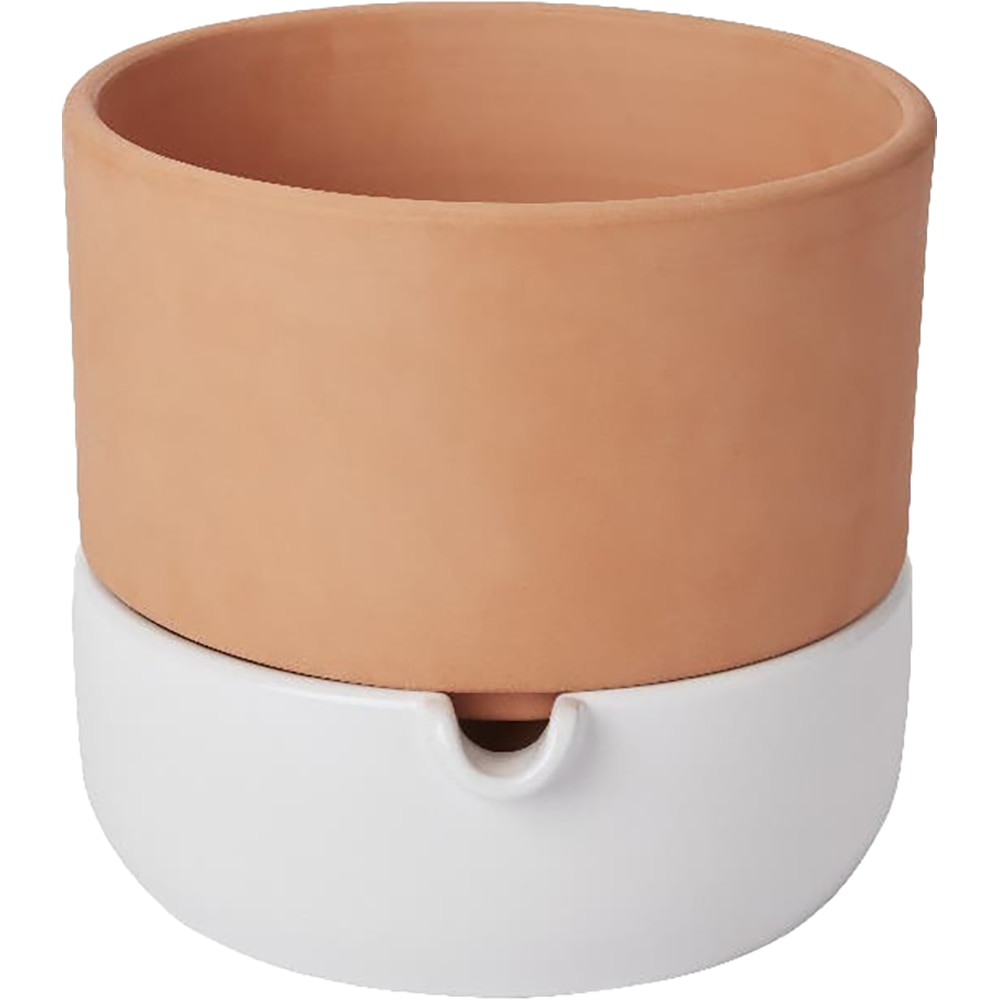 Ghiveci rotund GOODHOME, teracota, 22.8 cm, maro/alb