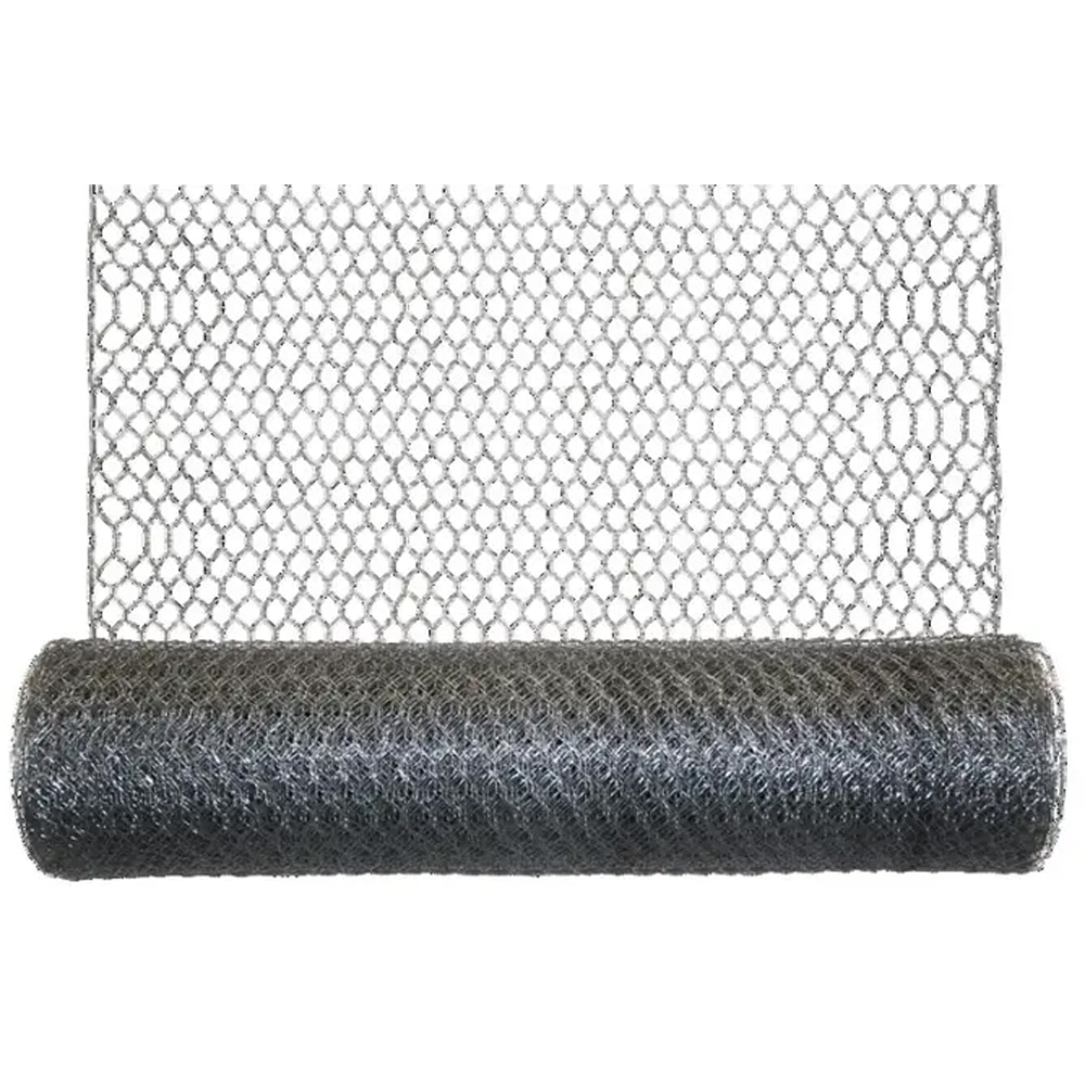 Plasa gard hexagonala galvanizata BLOOMA, 10 x 1m, otel, argintiu