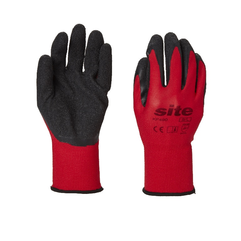 Manusi protectie SITE 23-432-WG59, latex, marime XL, rosu-negru, set 5 perechi