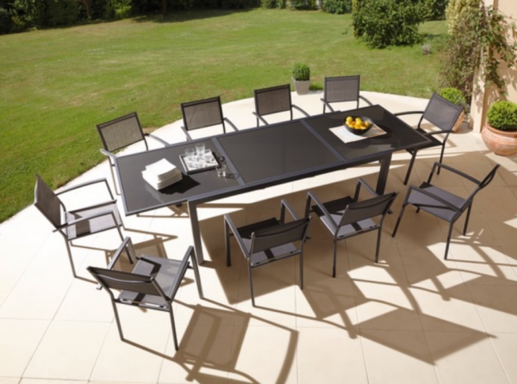 Scaun de gradina si terasa, Baru, gri, aluminiu, 56.5 x 87 x 59.5 cm