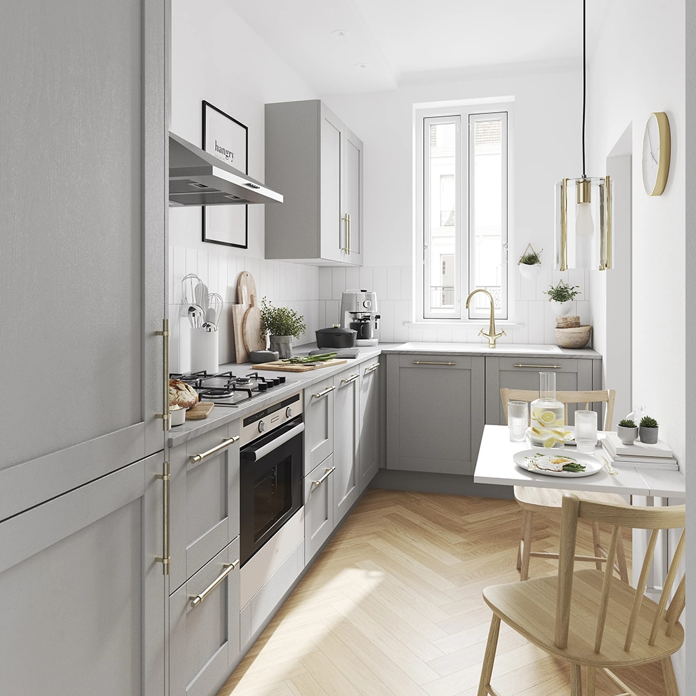 Cornisa GOODHOME Alpinia, 240 x 7.5 cm, gri mat