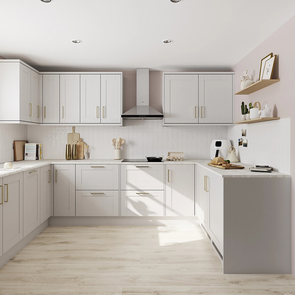 Cornisa GOODHOME Alpinia, 240 x 7.5 cm, gri mat