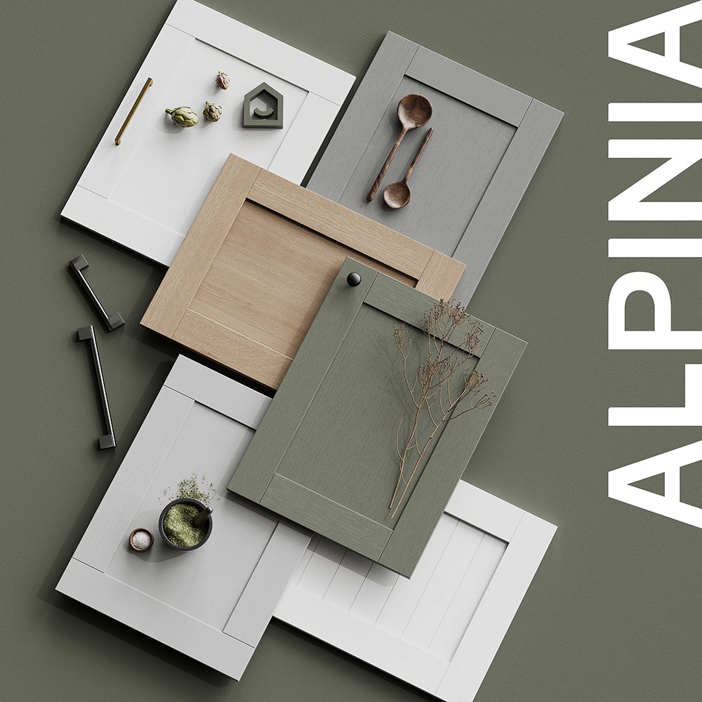 Cornisa GOODHOME Alpinia, 240 x 7.5 cm, gri mat