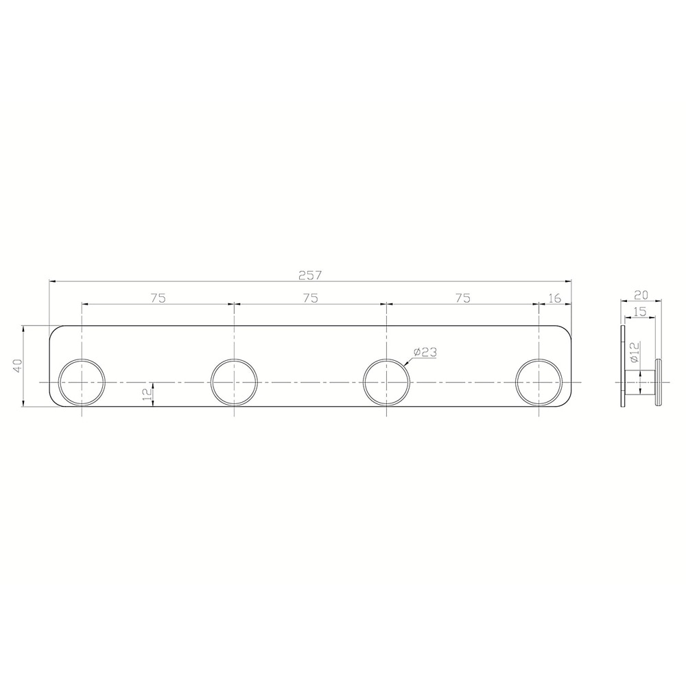 Cuier baie GOOHOME Koros, 4 agatatoare, alb