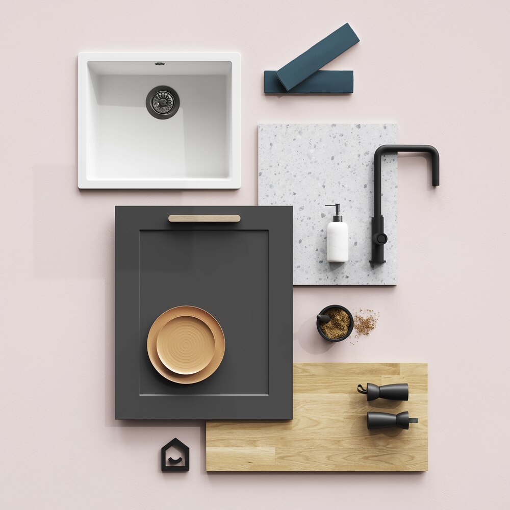 Front usa GOODHOME Artemisia, MDF, 79.7 x 35.6 x 1.8 cm, gri