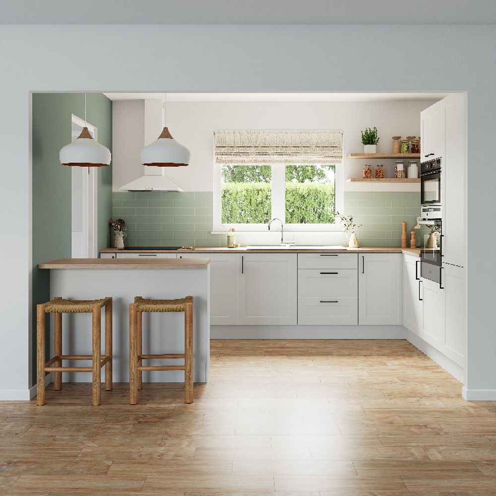 Front usa cu 3 sertare GOODHOME Artemisia, MDF, 59.7 x 71.5 x 1.8 cm, alb mat
