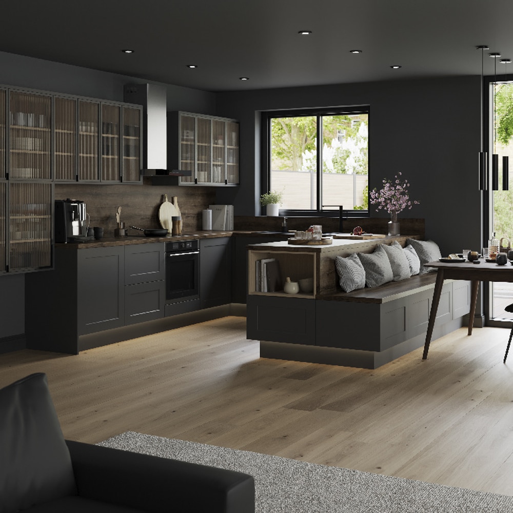 Front usa cu 4 setare GOODHOME Artemisia, MDF, 39.7 x 71.5 1.8 cm, gri