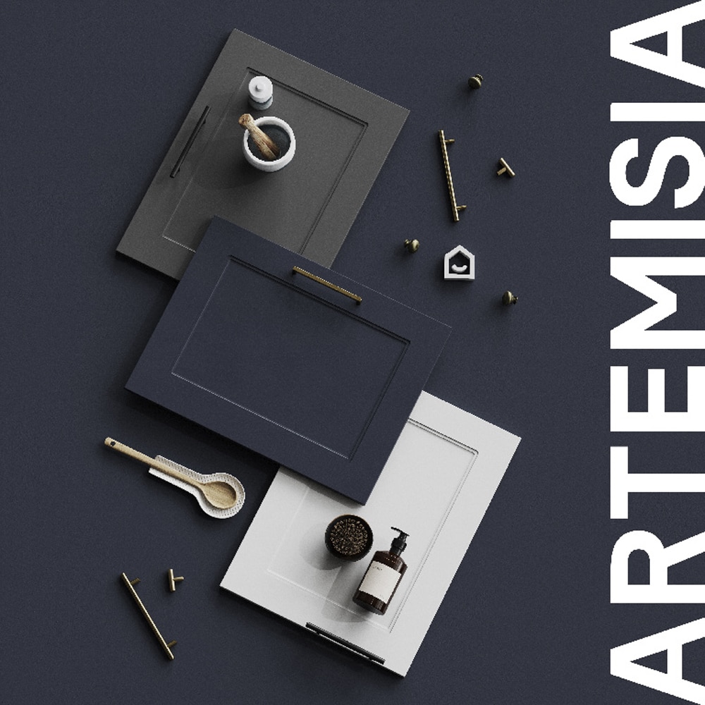 Front usa cu 4 setare GOODHOME Artemisia, MDF, 39.7 x 71.5 1.8 cm, gri