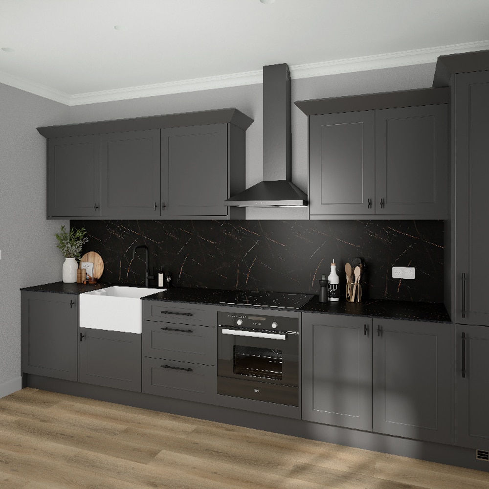 Front usa GOODHOME Artemisia, MDF, 50:50, 60 cm, gri mat