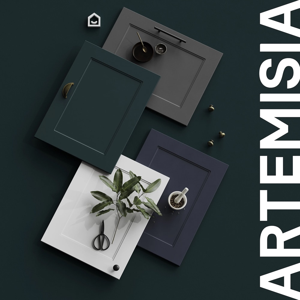 Front usa GOODHOME Artemisia, MDF, 59.7 x 5.8 x 1.8 cm, alb