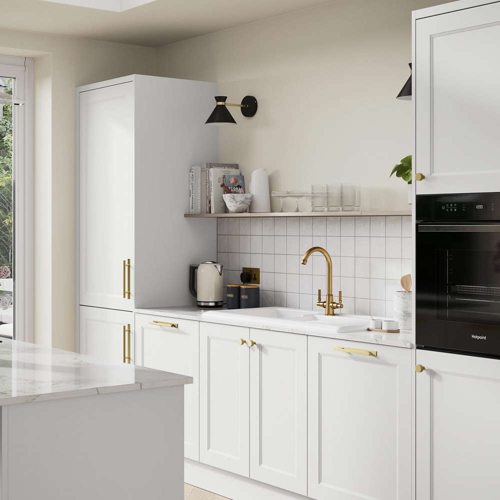 Front usa GOODHOME Artemisia, MDF, 59.7 x 5.8 x 1.8 cm, alb