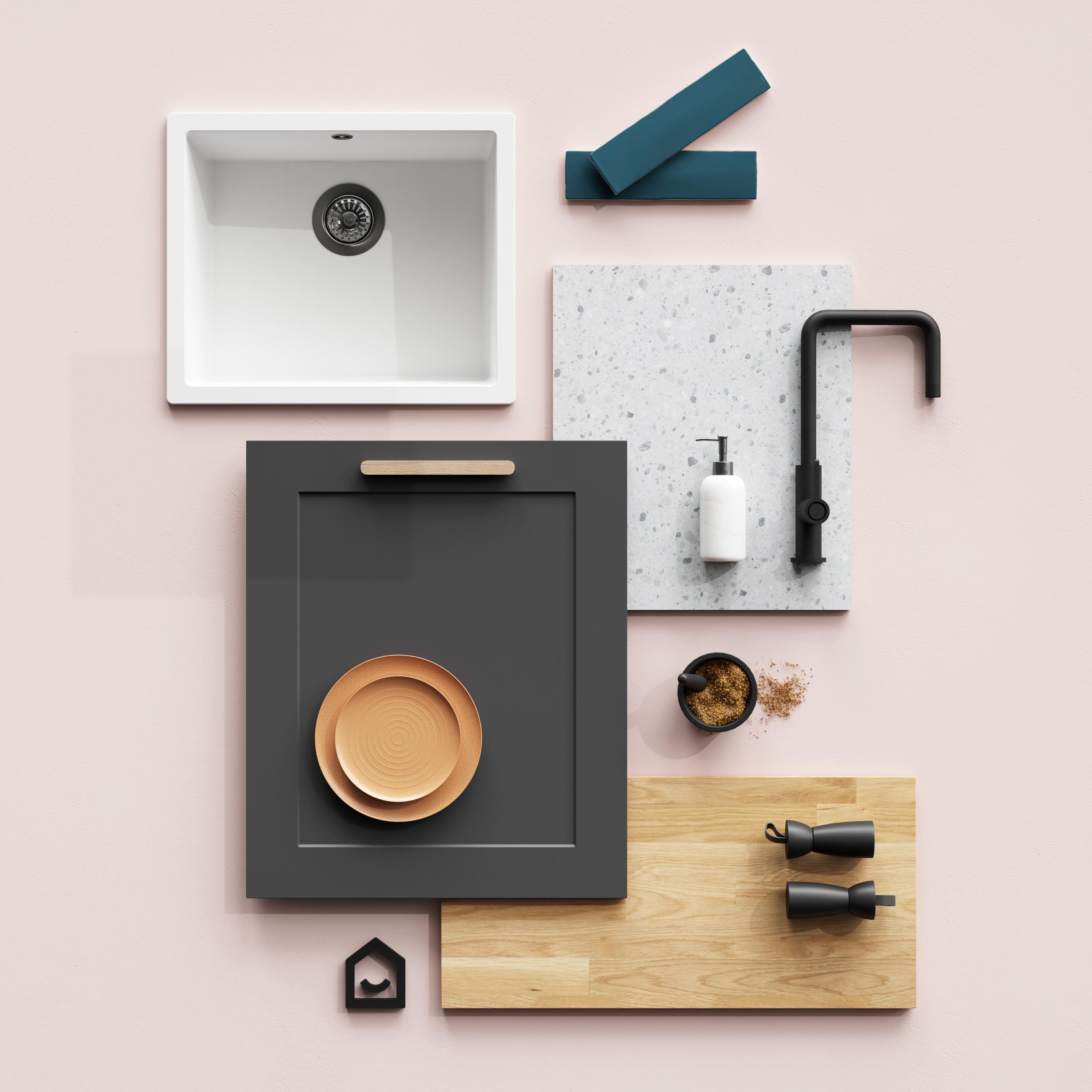 Front usa, 40 cm, gri, mat  GoodHome Artemisia