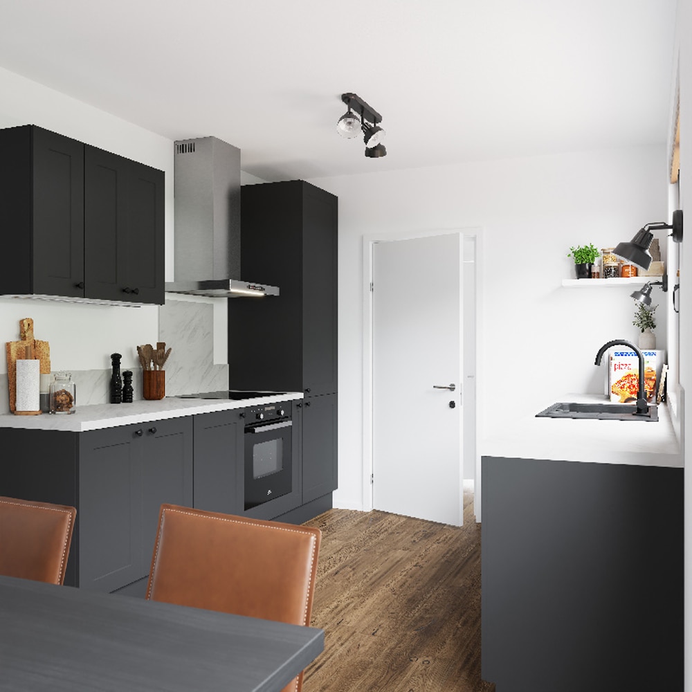 Front usa GOODHOME Artemisia, MDF, 49.7 x 71.5 x 1.8 cm, gri mat