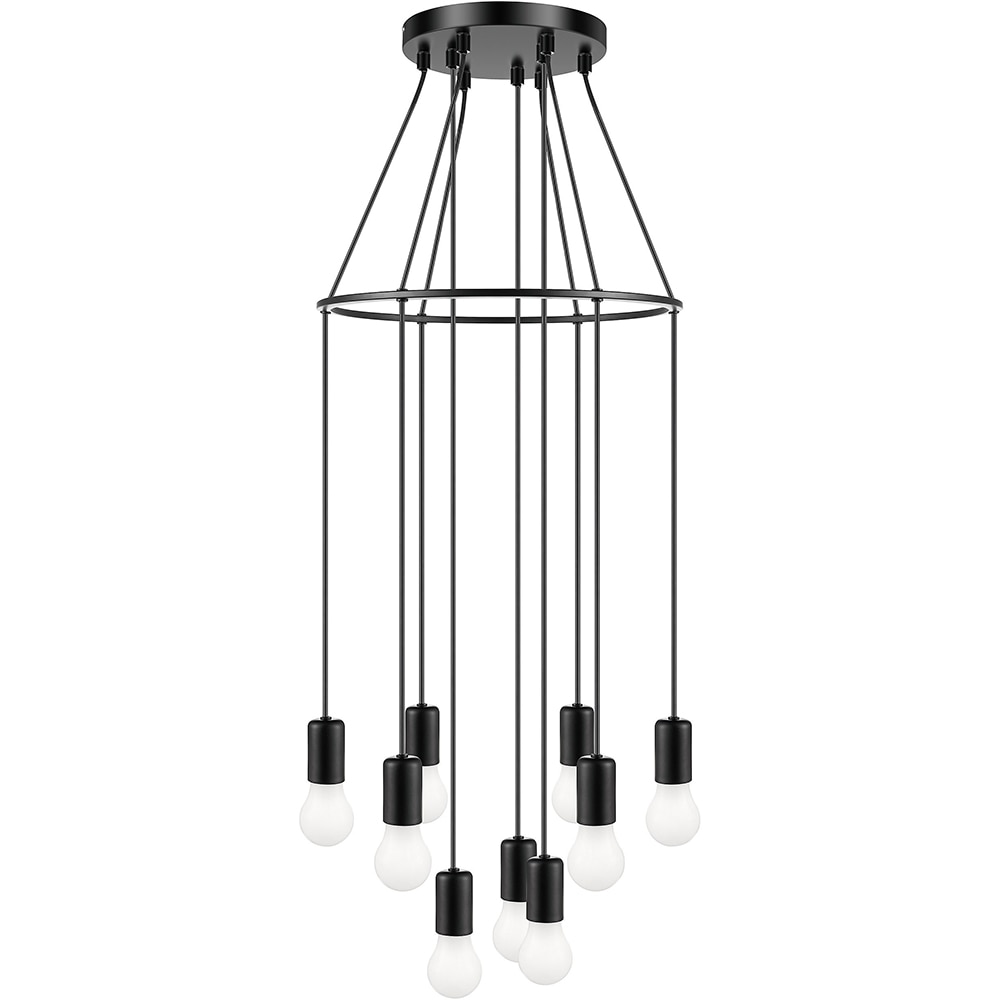 Pendul cu 9 becuri GOODHOME Lognes, E27, 28W, IP20, negru