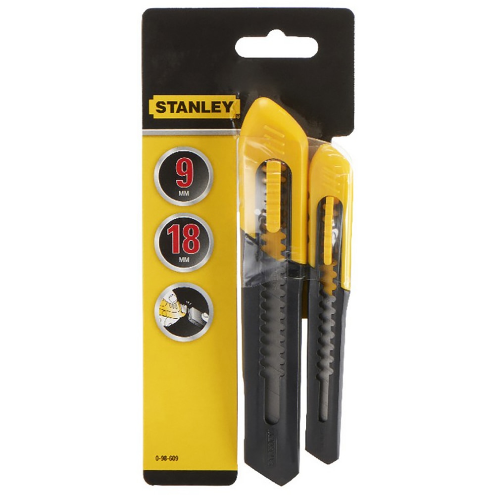 Cuttere STANLEY, 9mm si 18mm, galben