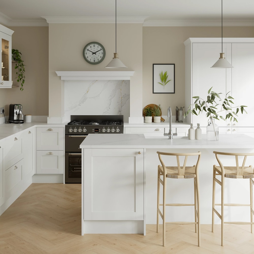 Front usa GOODHOME Alpinia, MDF, 49.7 x 35.6 x 1.8 cm, alb