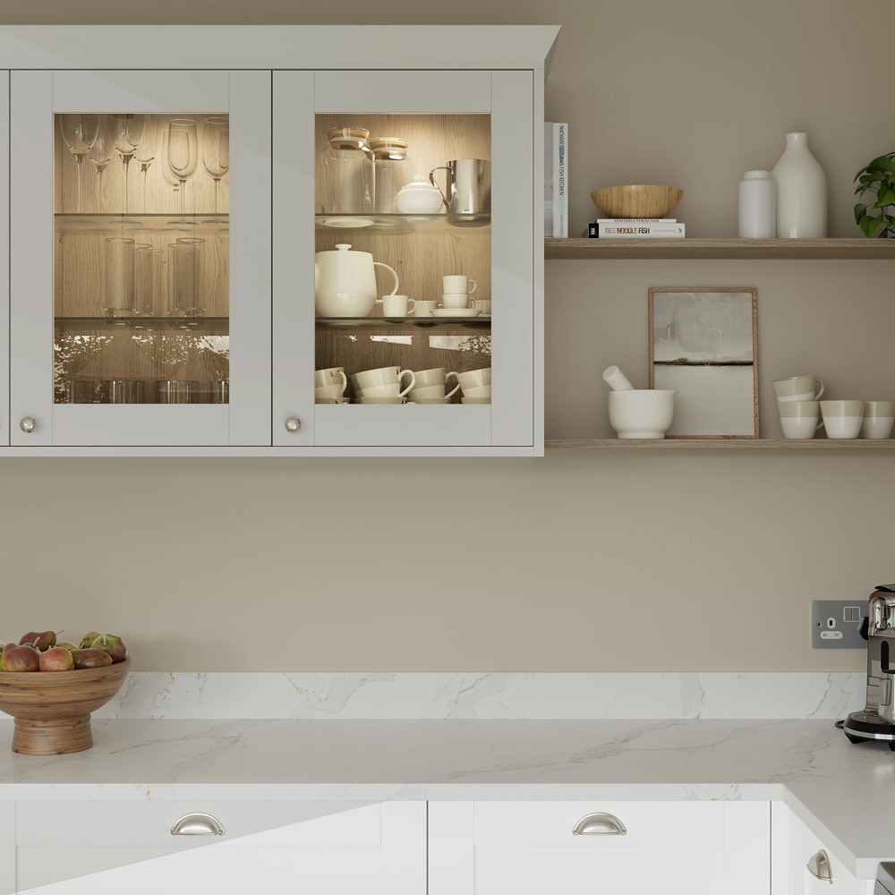 Front usa GOODHOME Alpinia, MDF, 59.7 x 35.6 x 1.8 cm, alb
